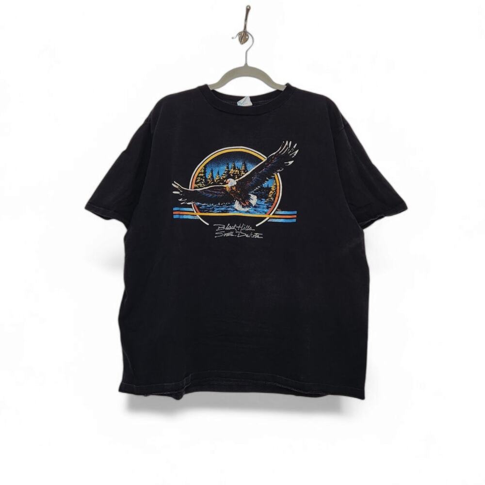 Vintage Eagle Black Hills Nature 80s Alore XXL Black Oversized Earth